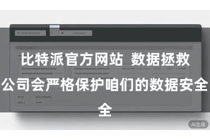 比特派官方网站 数据拯救公司会严格保护咱们的数据安全