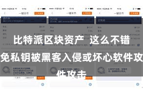 比特派区块资产 这么不错幸免私钥被黑客入侵或坏心软件攻击