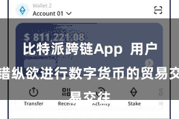 比特派跨链App  用户不错纵欲进行数字货币的贸易交往