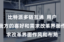 比特派多链互通  用户不错凭据我方的喜好和需求改革界面作风和布局